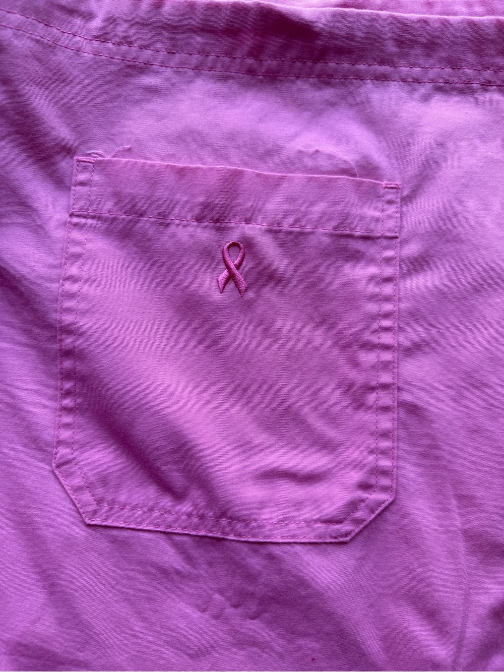 Wide-Leg scrubs with Ribbon Embroidery in Bright Pink